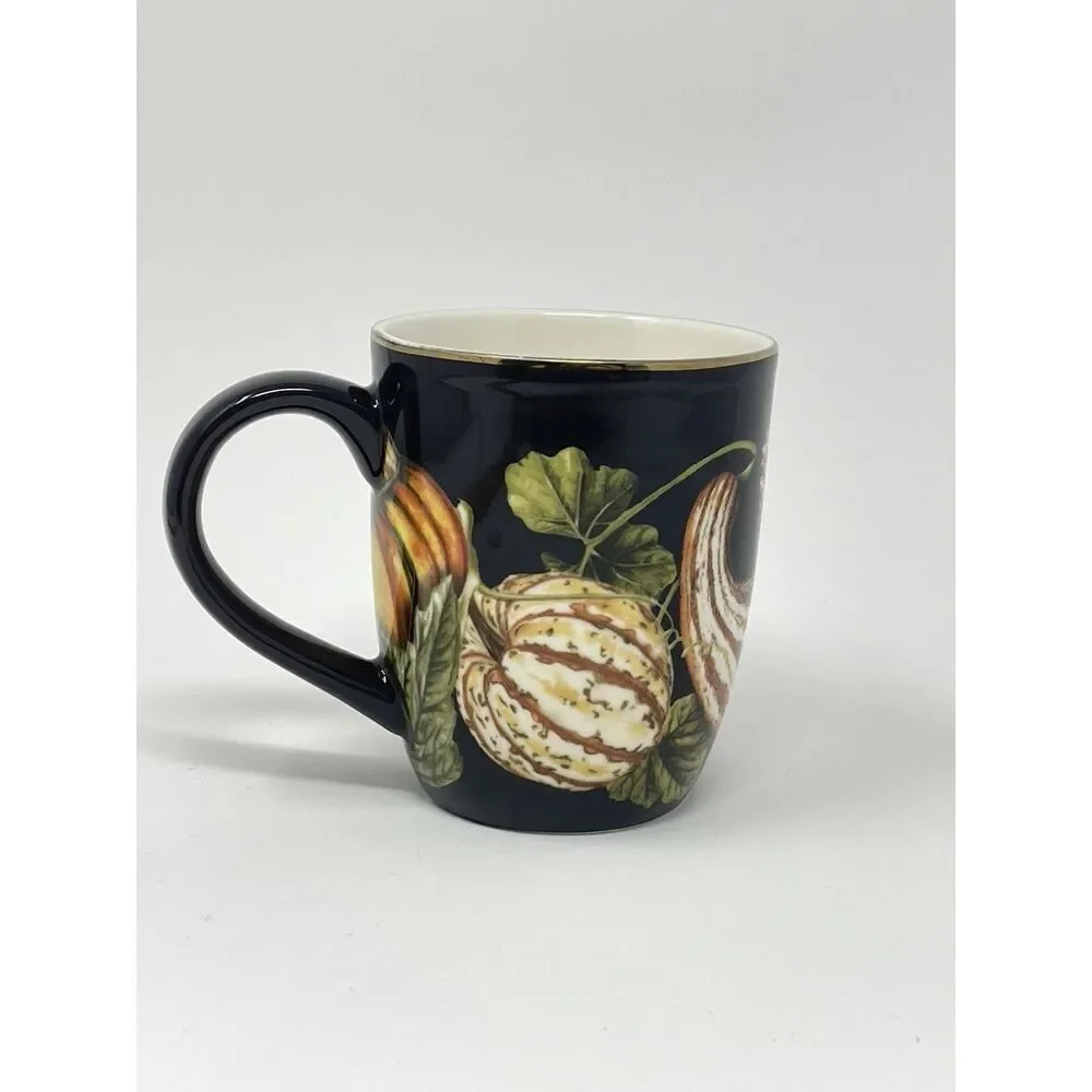 Williams Sonoma Harvest Pumpkin Coffee Cup Mug 4” Autumn Thanksgiving